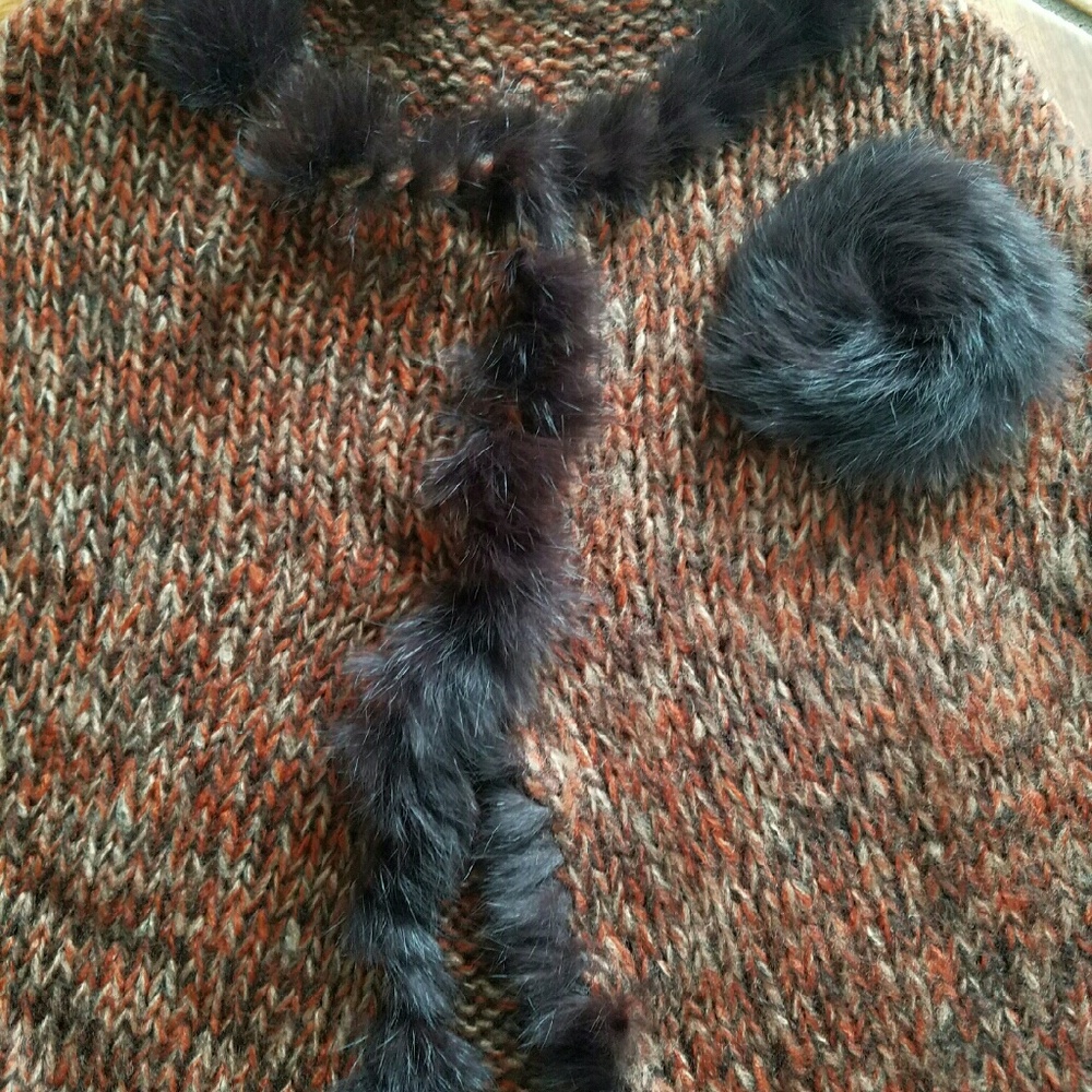 Cozy Fur Trim Fall cape One Size